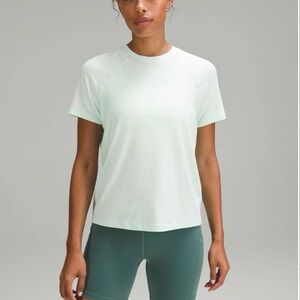LULULEMON- License to Train Classic-Fit T-Shirt Heathered Mint Size 4